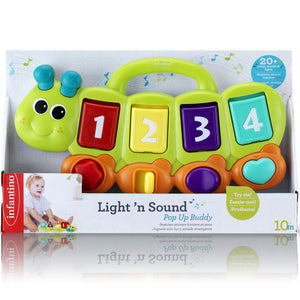 Infantino Light & Sound Pop Up Buddy Learning Toy