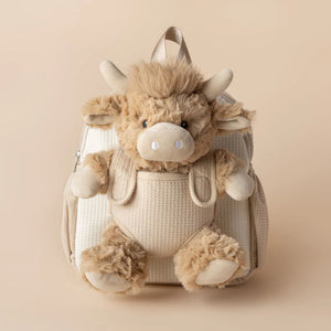 Moonkie Hug & Go Toddler Plush Backpack Highland Cow