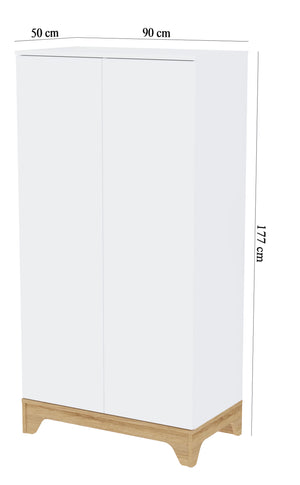 Faktum Lumina White 2-Compartment Wardrobe – Modern Push-Open Doors