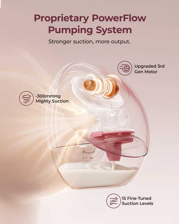 Momcozy M9 Mobile Flow Hands-Free Breast Pump – Smart, Wearable Hospital-Grade Suction