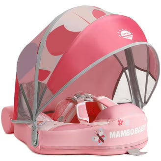 Mambobaby Non-Inflatable Chest Baby Float with Canopy - Butterfly