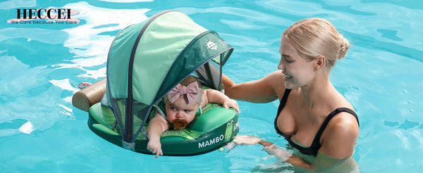 Mambobaby Non-Inflatable Chest Baby Float with Canopy - Crocodile