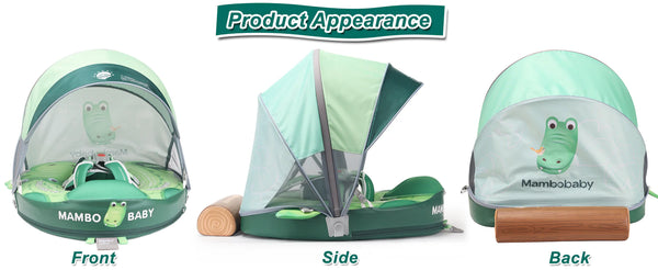Mambobaby Non-Inflatable Chest Baby Float with Canopy - Crocodile