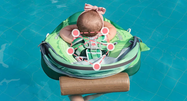 Mambobaby Non-Inflatable Chest Baby Float with Canopy - Crocodile