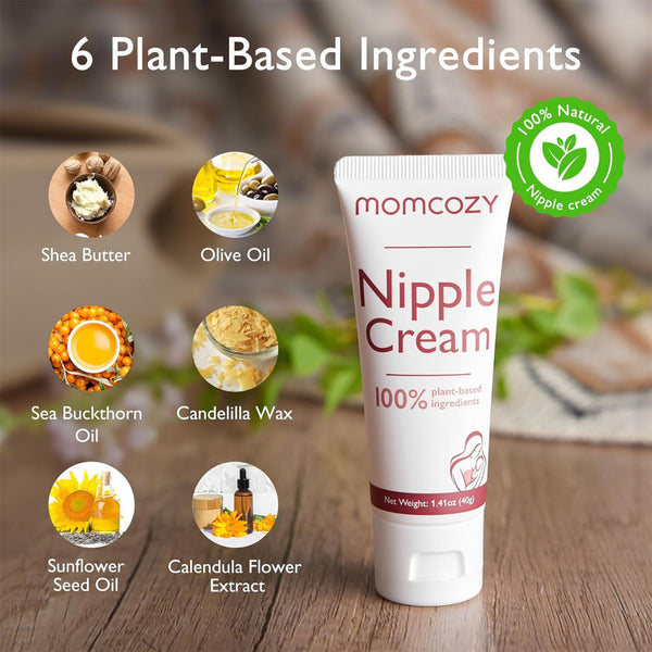 Momcozy Nipple Cream Safe for Breastfeeding, Plant-Based Ingredients