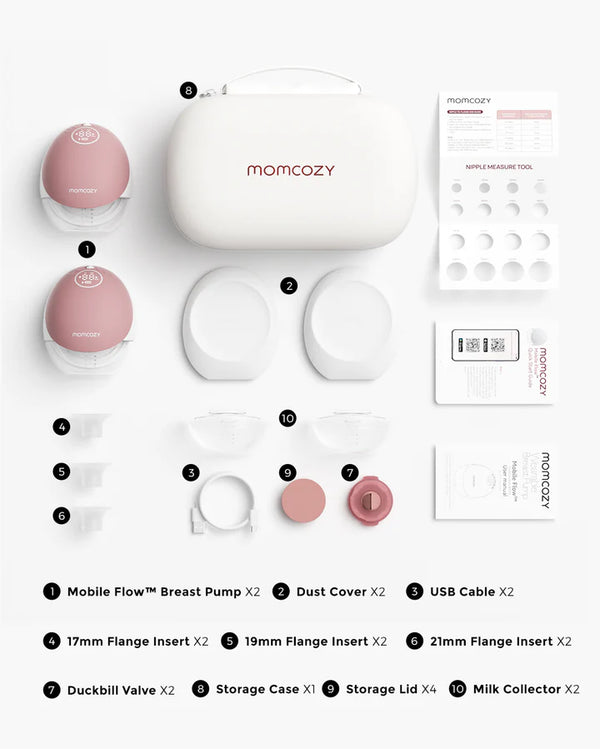 Momcozy M9 Mobile Flow Hands-Free Breast Pump – Smart, Wearable Hospital-Grade Suction