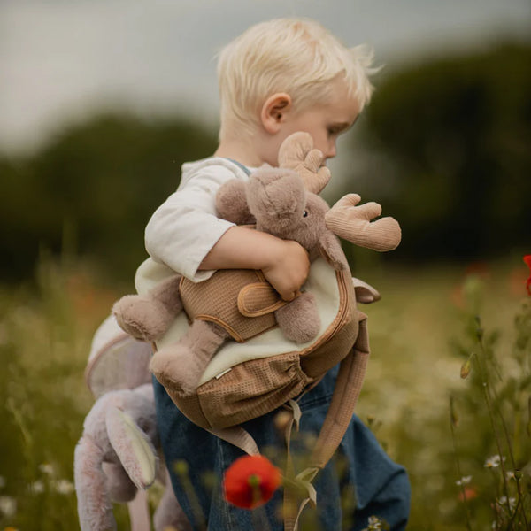 Moonkie Hug & Go Toddler Plush Backpack Mossy The Reindeer