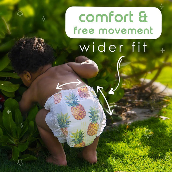Pureborn Matser Pack Organic Bamboo Diapers Ultra-gentle Eco-Friendly Nappies - Print may vary