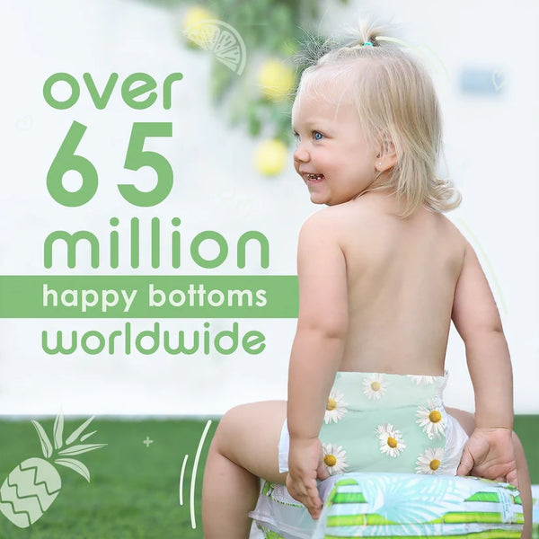 Pureborn Matser Pack Organic Bamboo Diapers Ultra-gentle Eco-Friendly Nappies - Print may vary