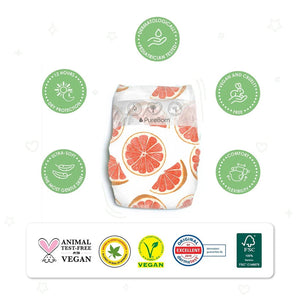 Pureborn Matser Pack Organic Bamboo Diapers Ultra-gentle Eco-Friendly Nappies - Print may vary