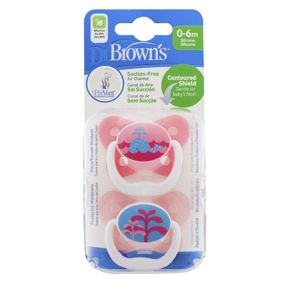 Dr. Brown’s 0-6M Prevent Pacifier 2-Pack Girl