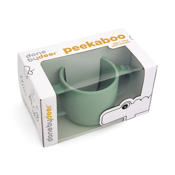 Done By Deer Peekaboo 2 Handle Cup Croco Green Sippy