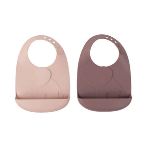 Done By Deer Peekaboo Bib 2-Pack Elphee Grey Silicone