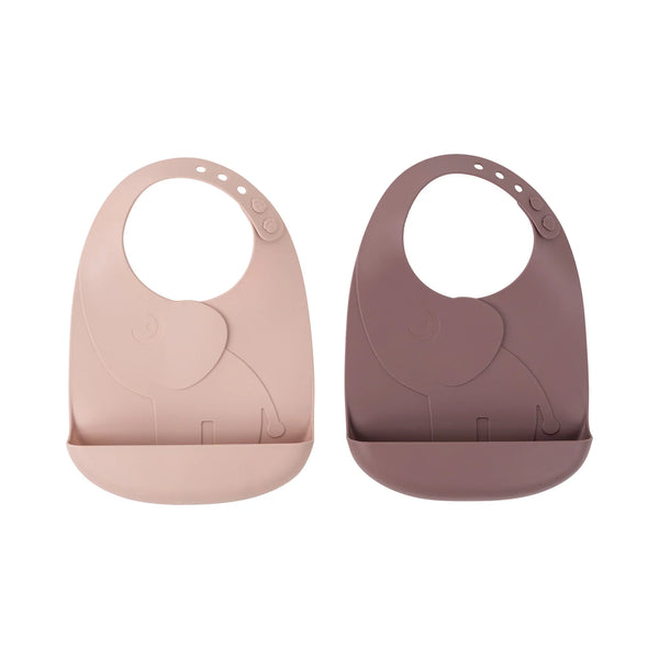 Done By Deer Peekaboo Bib 2-Pack Elphee Grey Silicone