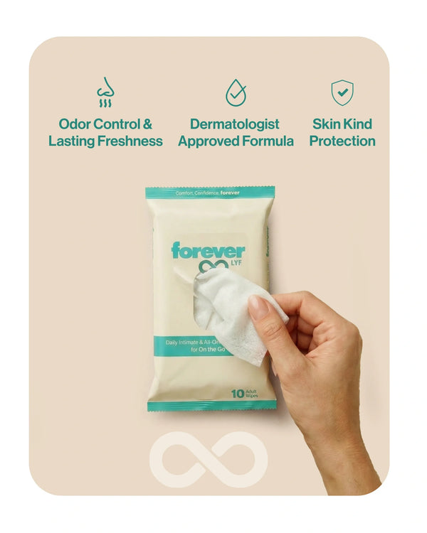 Forever lyf Daily Intimate & All Over Body Wipes – On the Go (10 Pieces)