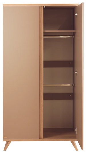 Faktum Sienna Cappuccino 2-Door Baby Wardrobe | Push-Open Nursery Storage Cabinet