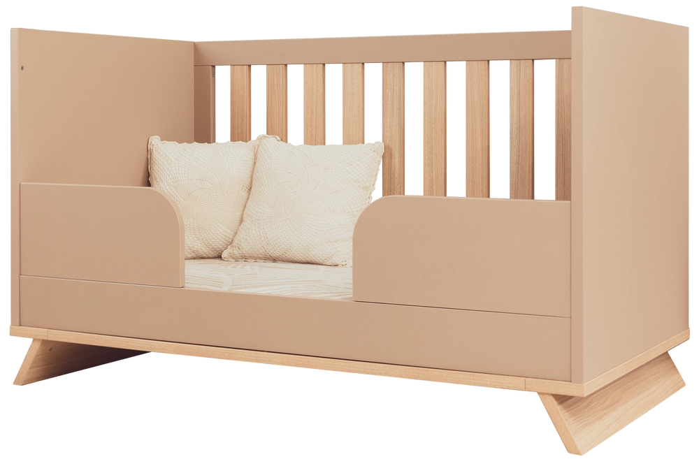 Faktum Sienna Cappuccino Baby Cot Bed 140x70 | Convertible Toddler Bed with Adjustable Height