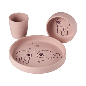 Done By Deer Silicone Dinner Set Sea Friends Blue
