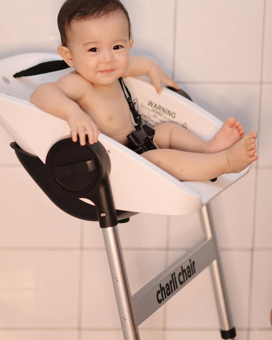 CharliChair 2-in-1  Baby Bath Chair - Black With Cushion