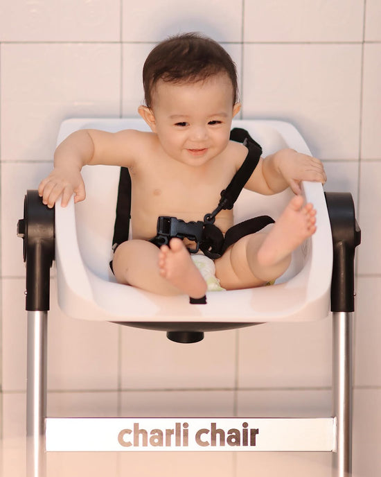 CharliChair 2-in-1  Baby Bath Chair - Black With Cushion