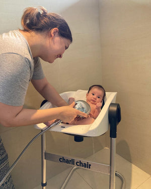 CharliChair 2-in-1  Baby Bath Chair - Black With Cushion