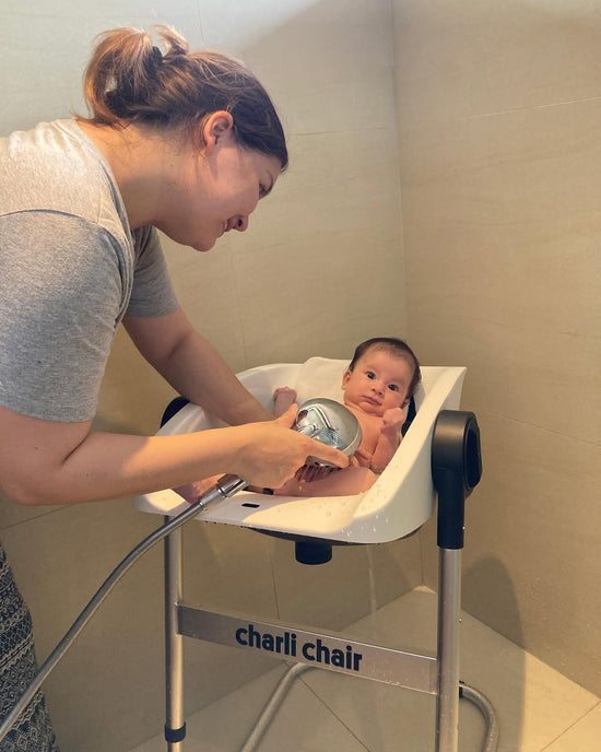 CharliChair 2-in-1  Baby Bath Chair - Black With Cushion