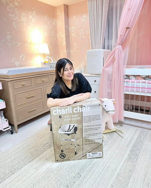 CharliChair 2-in-1  Baby Bath Chair - Black With Cushion