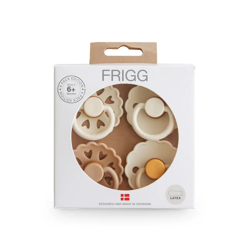 FRIGG Round Silicone Pacifier 0-6M 4-Pack Snowflake Dream