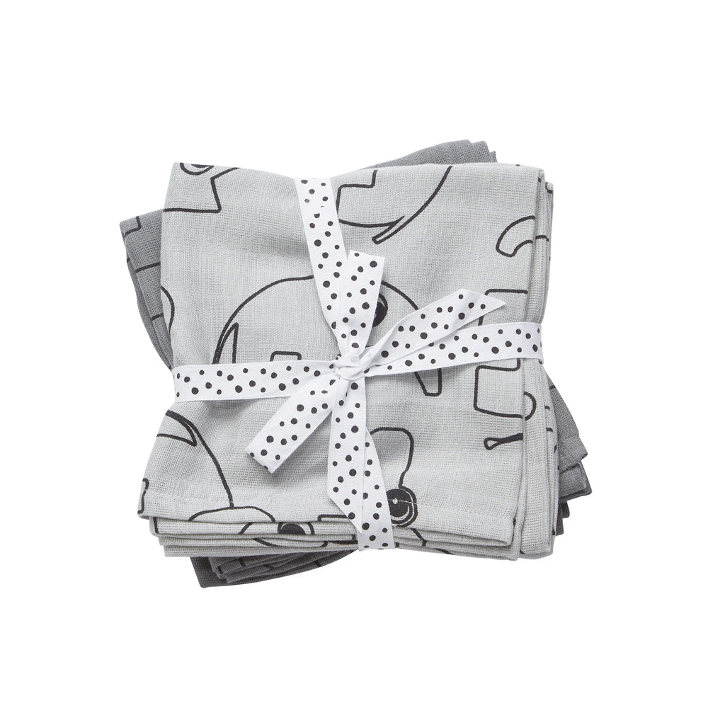 Done By Deer Swaddle 2-Pack Contour Grey Cotton Blanket