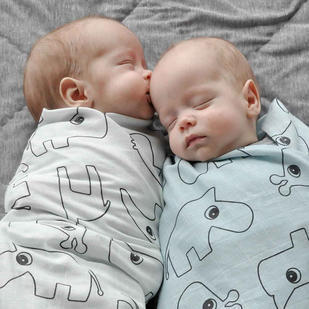 Done By Deer Swaddle 2-Pack Contour Grey Cotton Blanket