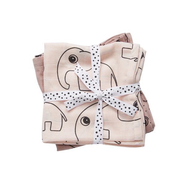 Done By Deer Swaddle 2 Pack Contour Powder Cotton Blanket