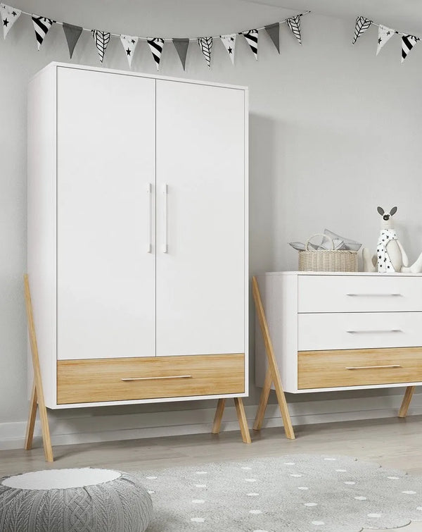 Trama Artech Wardrobe – 2 Door Nursery Wardrobe | Matte White