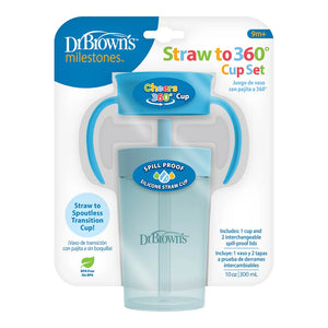 Dr. Brown’s 360ml Straw Cup Set Blue