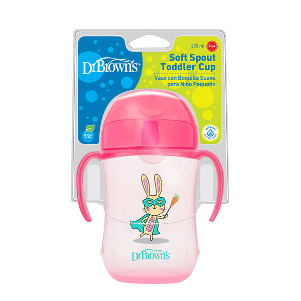 Dr. Brown’s 270ml Soft Spout Toddler Cup Pink