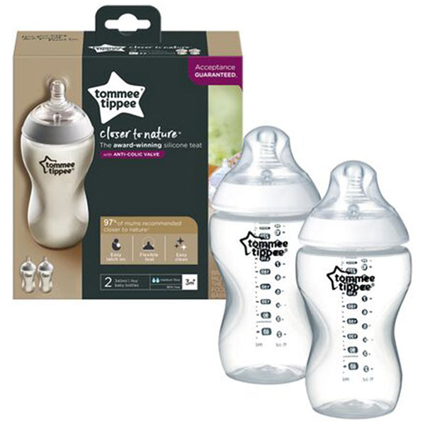 Tommee Tippee 340ml Baby Bottles 2 Pack Anti-Colic