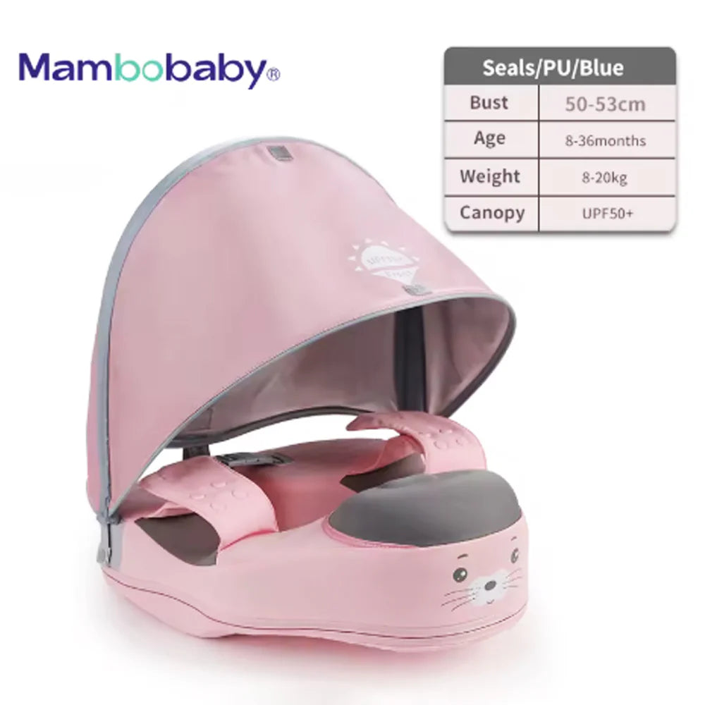 Mambobaby Waist Baby Float W/ Canopy - Seal