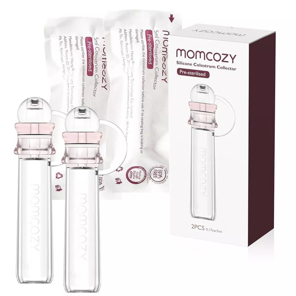 Momcozy Reusable Colostrum Collector - 100% Food-Grade Silicone Storage & Feeding Kit