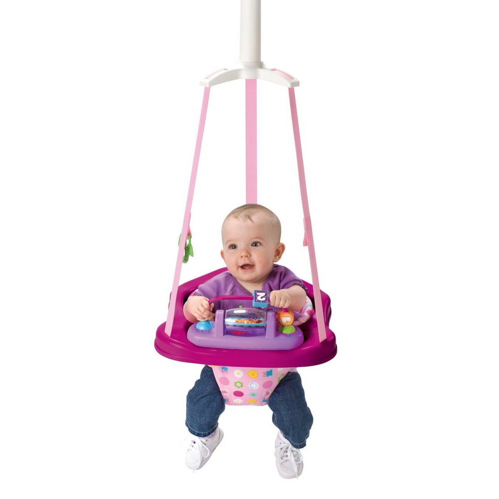 Evenflo Jump & Go Pink Tea Door Jumper Activity Center