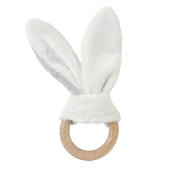 Bambam Grey Wooden Teething Ring For Babies