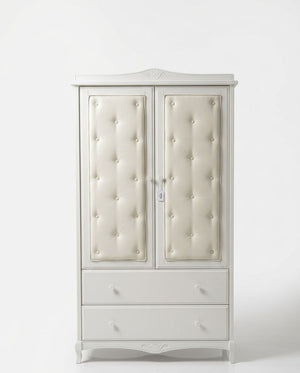 Trama Classic Wardrobe – 2 Door 2 Drawer Storage Cabinet | White