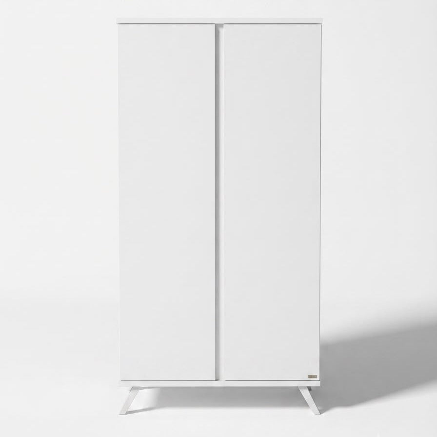 Faktum Sienna White 2-Door Baby Wardrobe | Push-Open Nursery Storage Cabinet