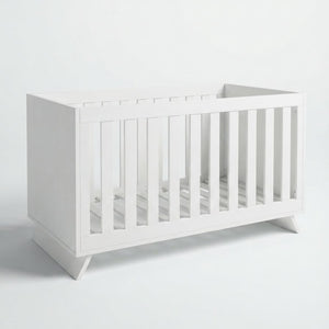 Faktum Sienna White Baby Cot Bed 140x70 | Convertible Toddler Bed with Adjustable Height
