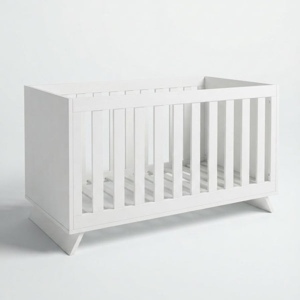 Faktum Sienna White Baby Cot Bed 140x70 | Convertible Toddler Bed with Adjustable Height