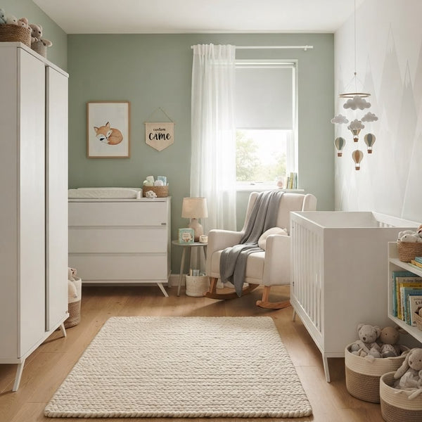 Faktum Sienna White 2-Door Baby Wardrobe | Push-Open Nursery Storage Cabinet