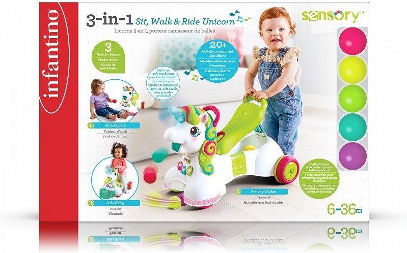 INFANTINO 3 IN 1 SIT,WALK &RIDE UNICORN