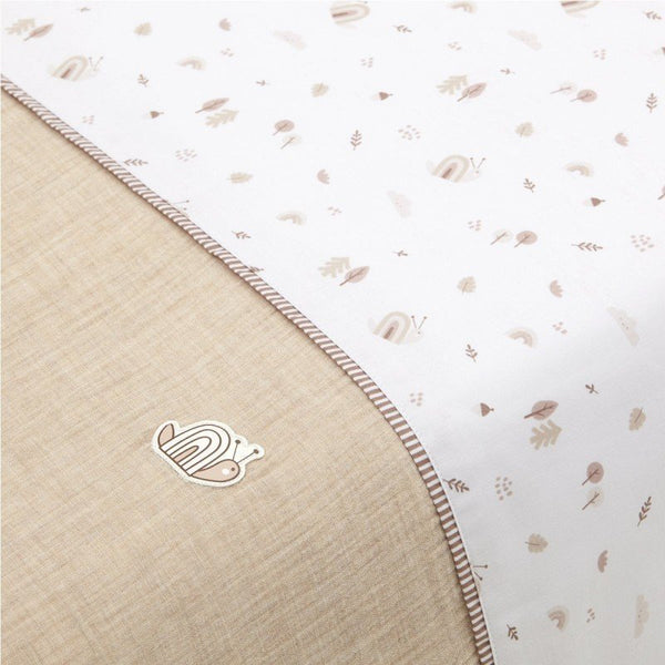 Cambrass Set Quilt Cover Cot 70 Greeny Beige Bedding Set