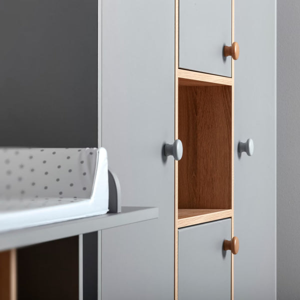 Faktum Colette Large Three-piece Wardrobe – Arctic Grey & Sonoma Oak, Soft-Close Doors