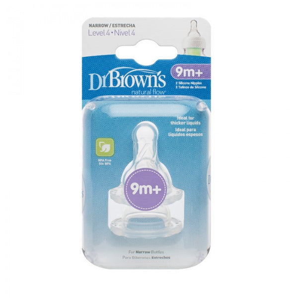 Dr. Brown's 2 Nipples Pack Narrow Anti-Colic Silicone