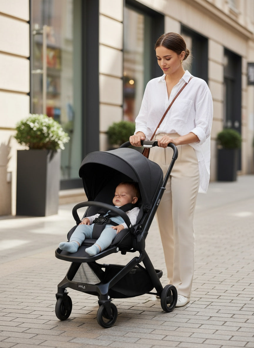 Miila 2 Directions Stroller And Adapter, Reversible Seat Black