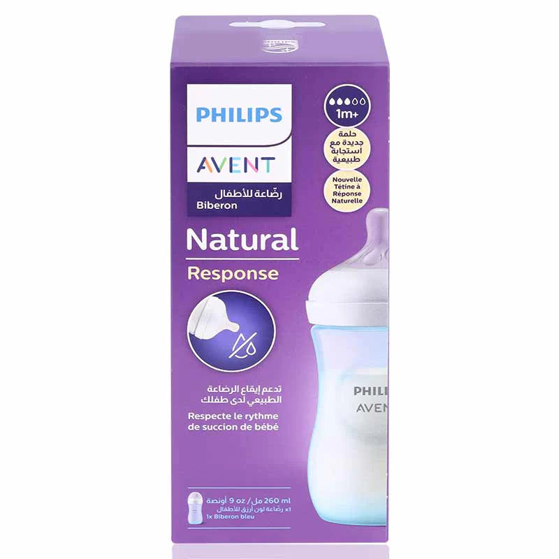 avent natural feeding bottle 260ml - single pack- blue 903/21